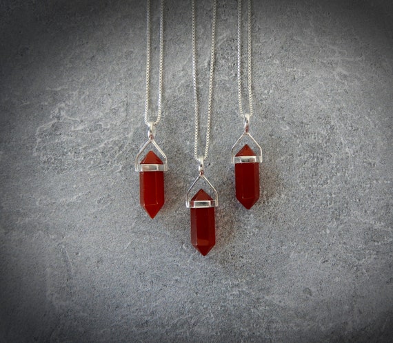 Carnelian Necklace, Real Carnelian Necklace, Carnelian Crystal Necklace, Raw Carnelian Necklace, Carnelian Jewelry, Gemstone Appeal, Gsa