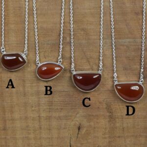 Red Carnelian Sterling Silver Necklace: August Birthstone Jewelry Red Carnelian Sterling Silver Necklace: August Birthstone Jewelry