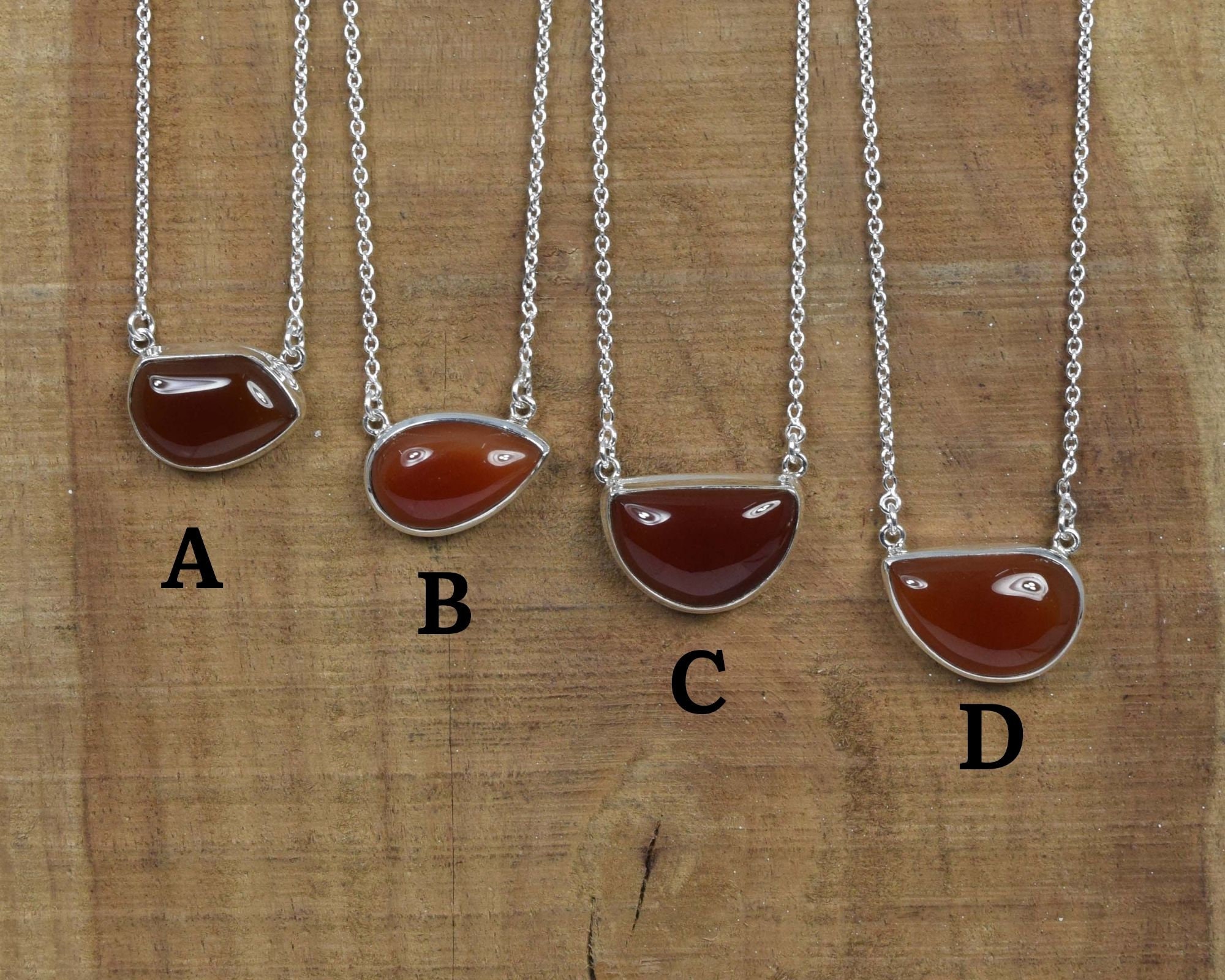 Red Carnelian Sterling Silver Necklace: August Birthstone Jewelry