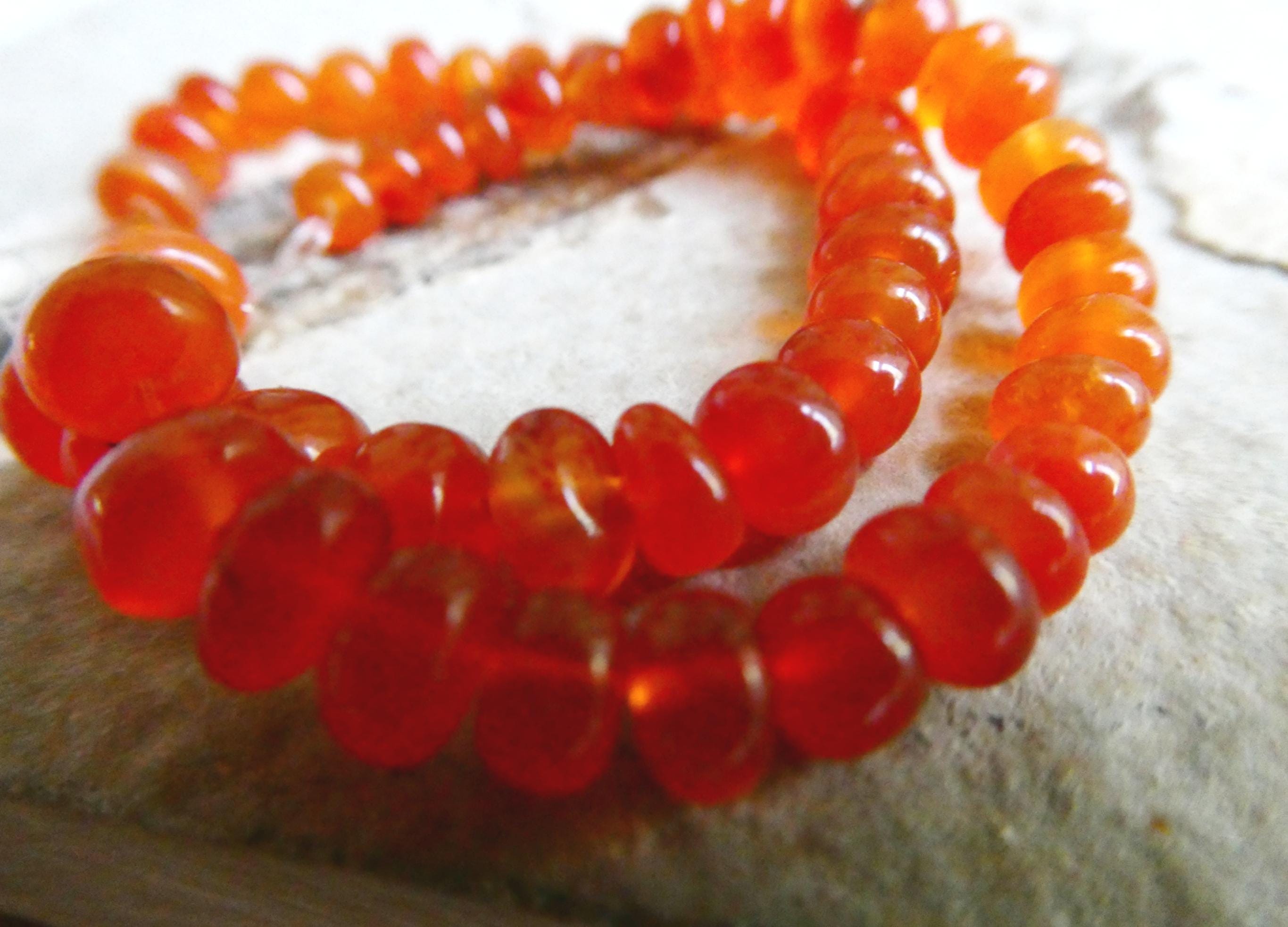 Carnelian Rondelle Smooth 5-6mm Beads- 8in Strand Gemstone- Jewelry Making-natural Necklace Craft Beads Carnelian Rondelle Smooth 5-6mm Beads- 8in Strand Gemstone- Jewelry Making-natural Necklace Craft Beads