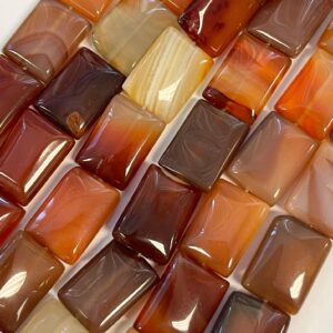 Carnelian 18x13x6mm Flat Rectangle Gemstone beads -- 15.5 inch strand