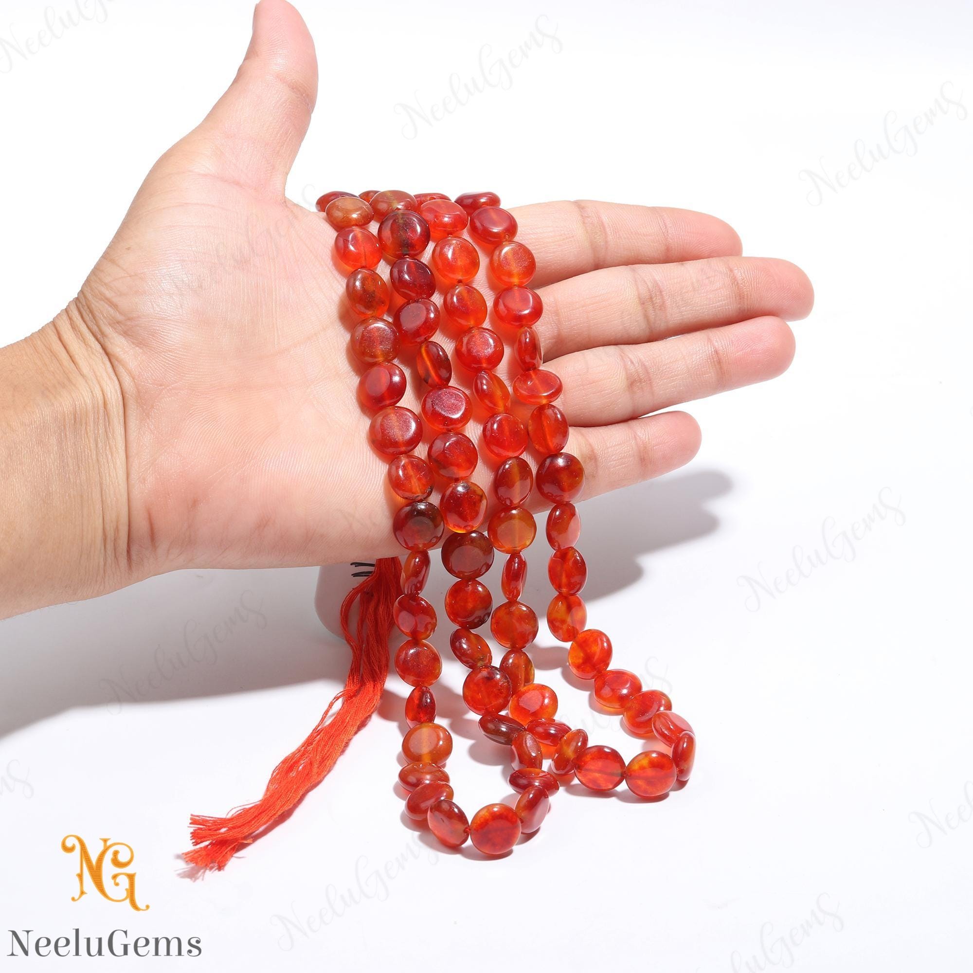 Aaa+ Orange Carnelian Smooth Coin Beads,natural Carnelian Quartz Briolette Coin Beads,15" Gemstone Beads For Handmade Jewelry
