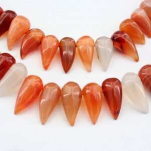 Carnelian chili shape beads 8.5-11mm (ETB01292) warmth/happiness/peace/inner strength/vitality