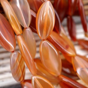 Carnelian Marquise Gemstone Beads, 16 Inch Strand  (ETB01713)