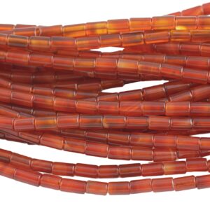Natural Carnelian Beads Tube Tubular Beads 15.5" 4x8mm