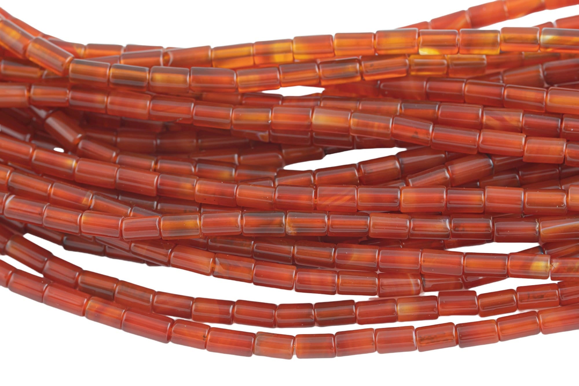 Natural Carnelian Beads Tube Tubular Beads 15.5" 4x8mm Natural Carnelian Beads Tube Tubular Beads 15.5" 4x8mm