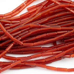 Natural Carnelian Beads Tube Tubular Beads 15.5" 4x13mm