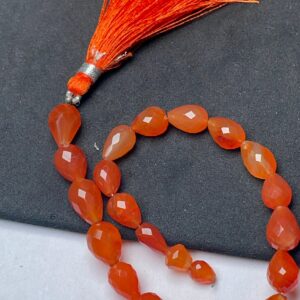 Carnelian Straight Drilled Drops Faceted Beads, 4.5/6-7.5/10 Mm Approx, 7.5 Inches Strand Carnelian Beads