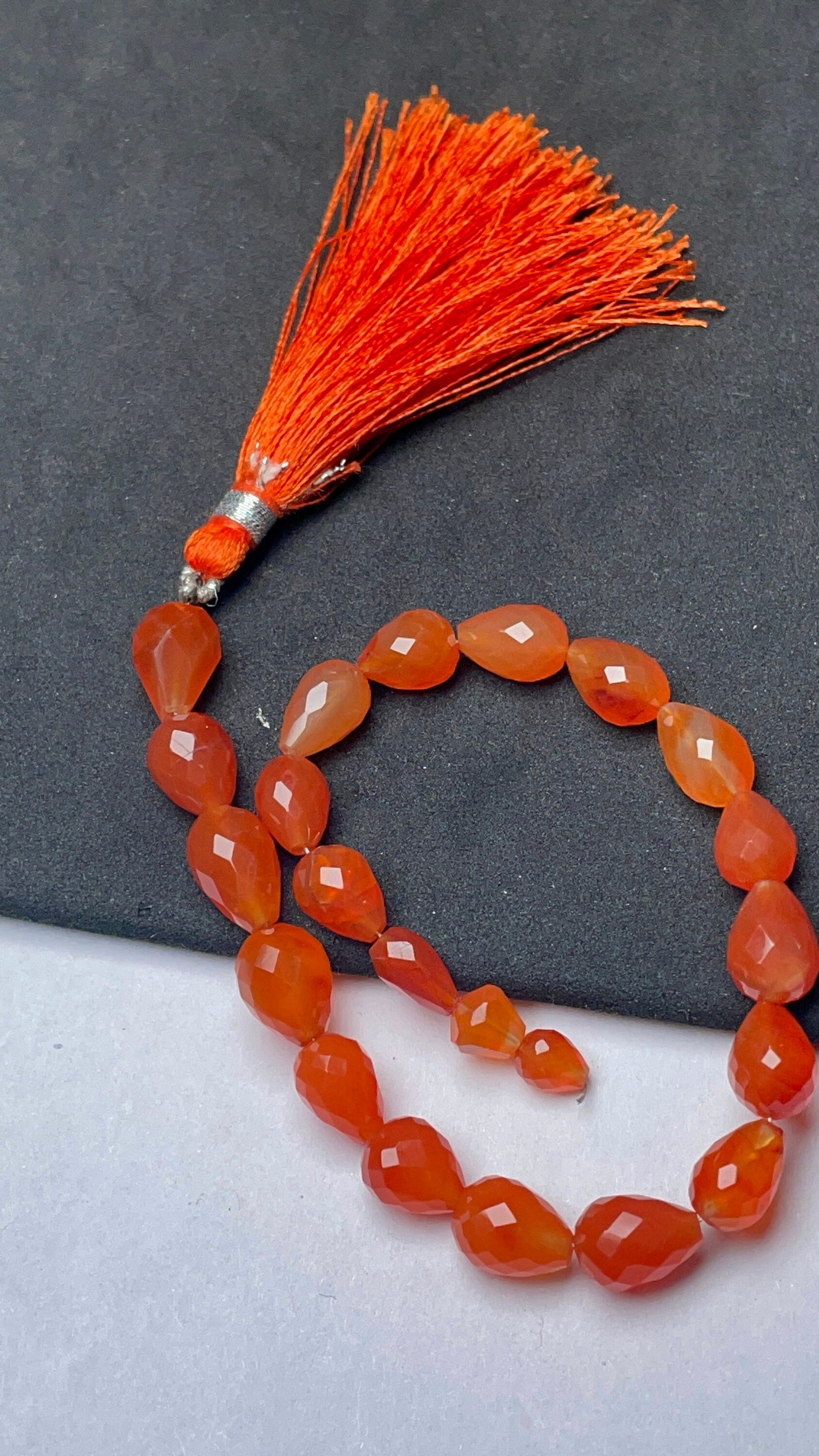 Carnelian Straight Drilled Drops Faceted Beads, 4.5/6-7.5/10 Mm Approx, 7.5 Inches Strand Carnelian Beads