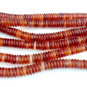 sunset red carnelian abacus beads - red gemstone spacer beads - 2x8mm jewelry beads - red jewelry beads - beading material - 15 inch