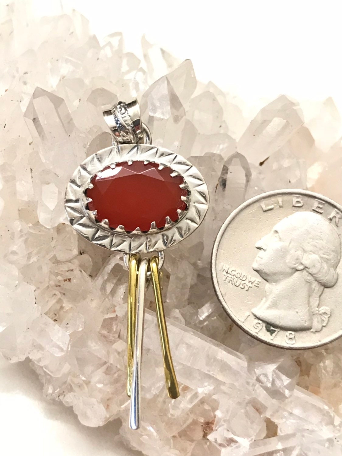 Abstract Carnelian Pendant