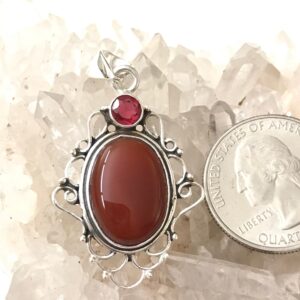 Carnelian And Red Crystal Pendant
