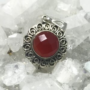 Delicate Faceted Carnelian Pendant