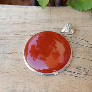 Handmade Carnelian Sterling Silver Pendant: Boho Healing Crystal Necklace Handmade Carnelian Sterling Silver Pendant: Boho Healing Crystal Necklace
