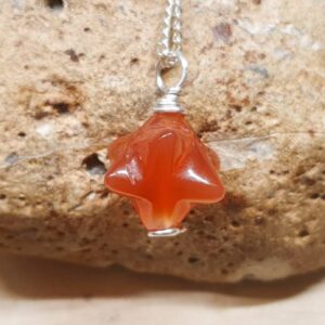 Merkaba Star Carnelian Pendant. Reiki Jewelry Uk. July Birthstone. 17th Anniversary Gemstone