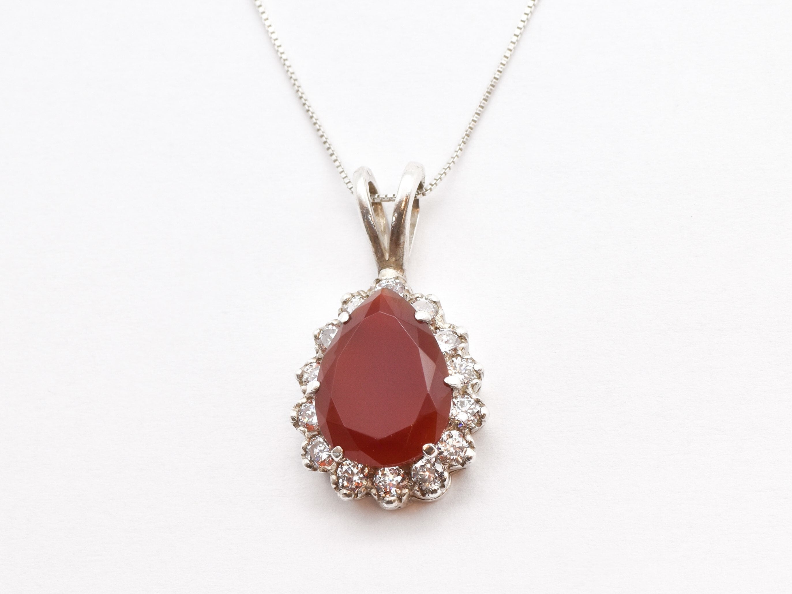 Carnelian Pendant, Natural Carnelian, Large Red Necklace, Princess Diana Necklace, Red Teardrop Necklace, Statement Pendant, Adina Stone