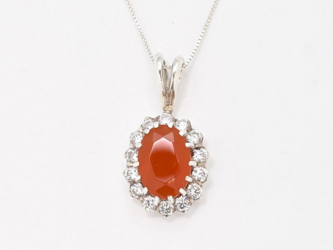 Carnelian Pendant, Natural Carnelian, Red Princess Necklace, Large Red Necklace, Victorian Necklace, Formal Party Necklace, Adina Stone