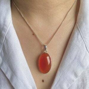 Carnelian Pendant Necklace / 925 Sterling Silver / Healing Gemstone / Gifts For Her / Oval Cab / Carnelian Statement Jewellery / Crl-p-30.