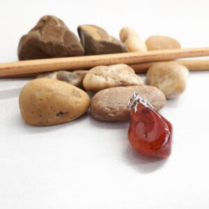 Carnelian Pendant Necklace - Carnelian Charm - Carnelian Crystal Necklace For Women - Birthstone Necklace - Natural Carnelian Jewelry