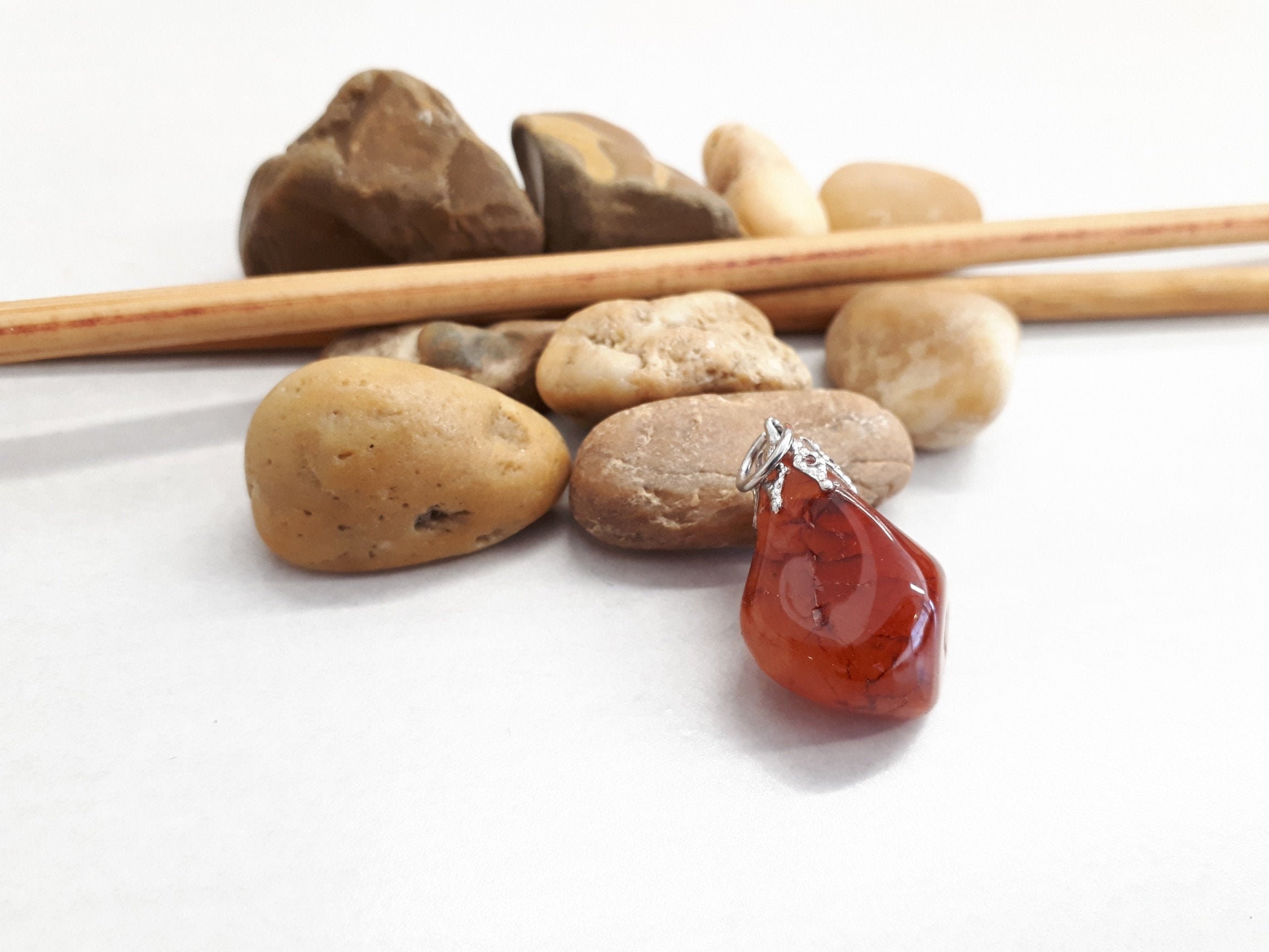 Carnelian Pendant Necklace - Carnelian Charm - Carnelian Crystal Necklace For Women - Birthstone Necklace - Natural Carnelian Jewelry