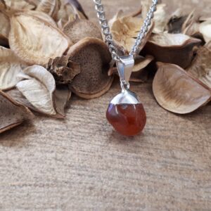 Carnelian Pendant Necklace - Natural Carnelian Jewelry - Carnelian With Silver Cap - Carnelian Crystal Necklace For Women - Carnelian Charm