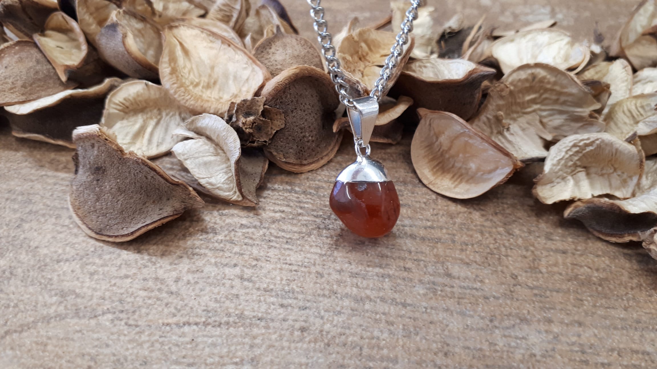 Carnelian Pendant Necklace - Natural Carnelian Jewelry - Carnelian With Silver Cap - Carnelian Crystal Necklace For Women - Carnelian Charm