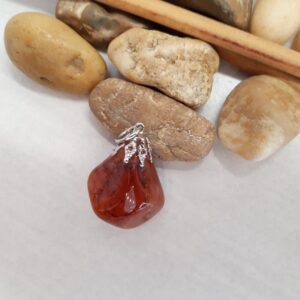 Carnelian Pendant Necklace - Natural Carnelian Jewelry - Carnelian Crystal Necklace For Women - Carnelian Charm - Birthstone Necklace