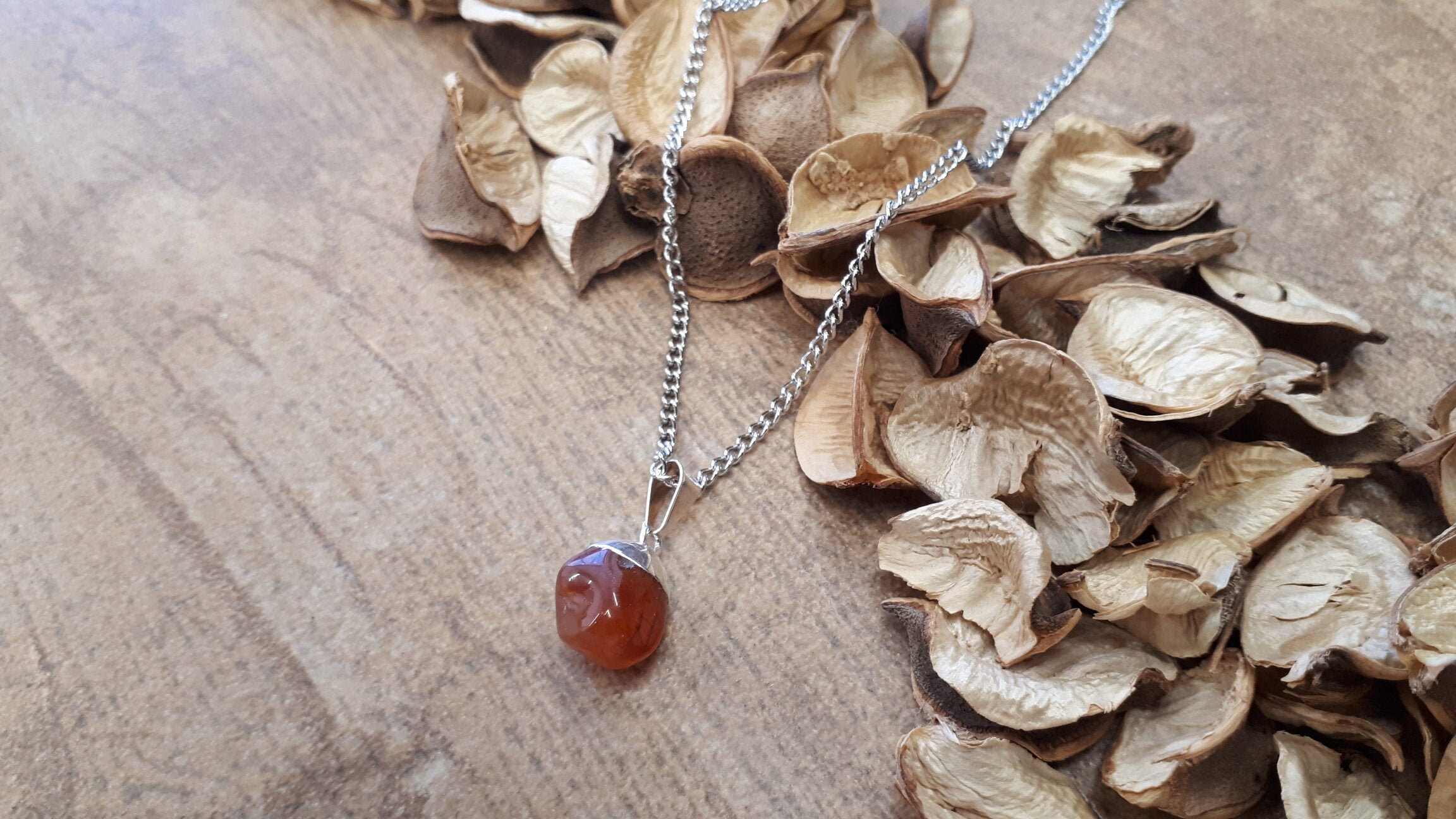 Carnelian Pendant Necklace - Carnelian With Silver Cap - Natural Carnelian Jewelry - Carnelian Crystal Necklace For Women - Carnelian Charm