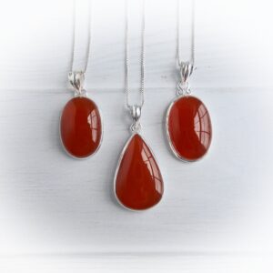 Carnelian Necklace Sterling Silver • Red Carnelian Pendant • Orange Carnelian Necklace • Natural Carnelian Jewelry • Gift For Crystal Lover