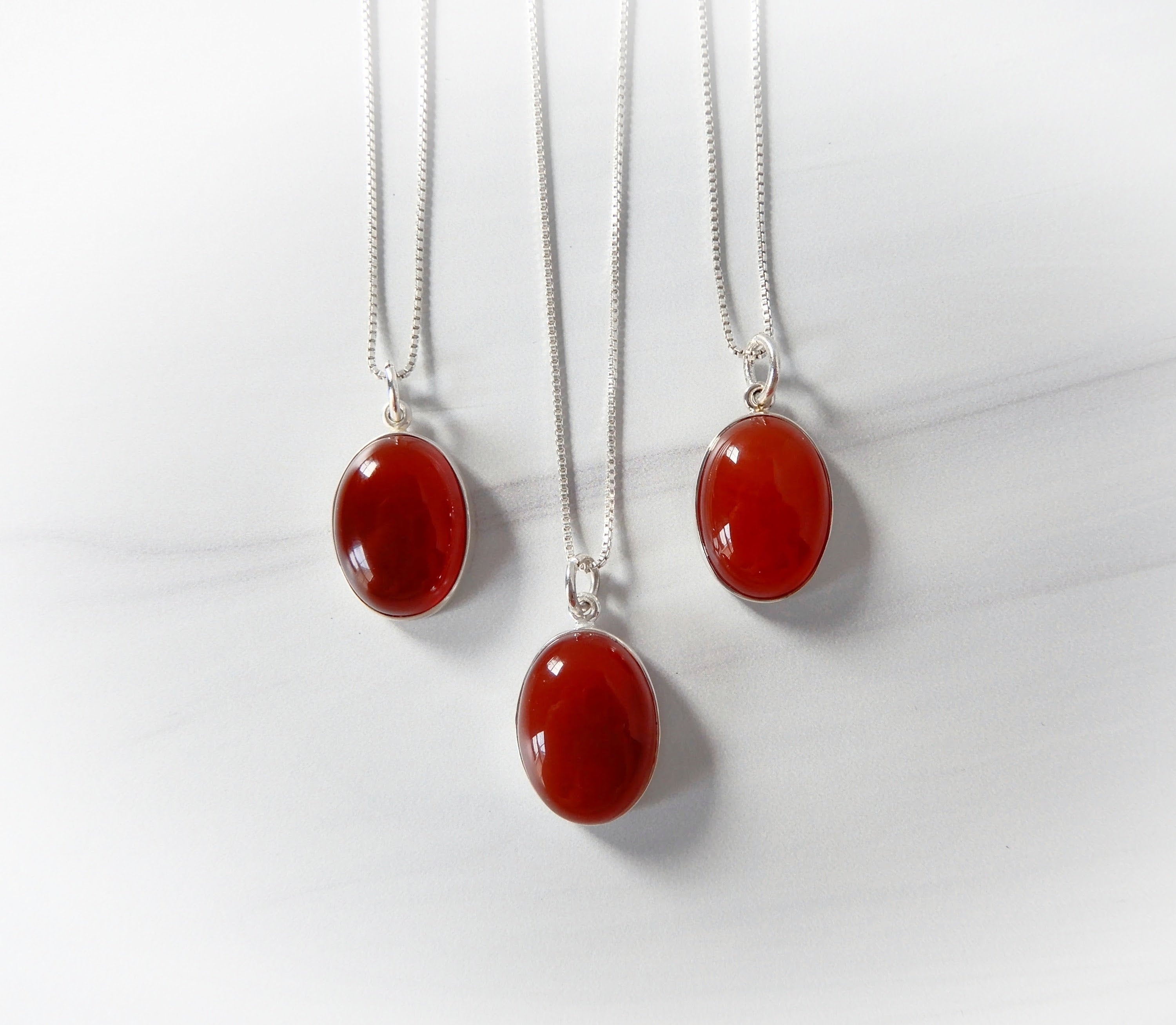 Carnelian Necklace Sterling Silver • Carnelian Pendant • Oval Red Carnelian Necklace • Sterling Red Carnelian Gemstone Necklace • Great Gift
