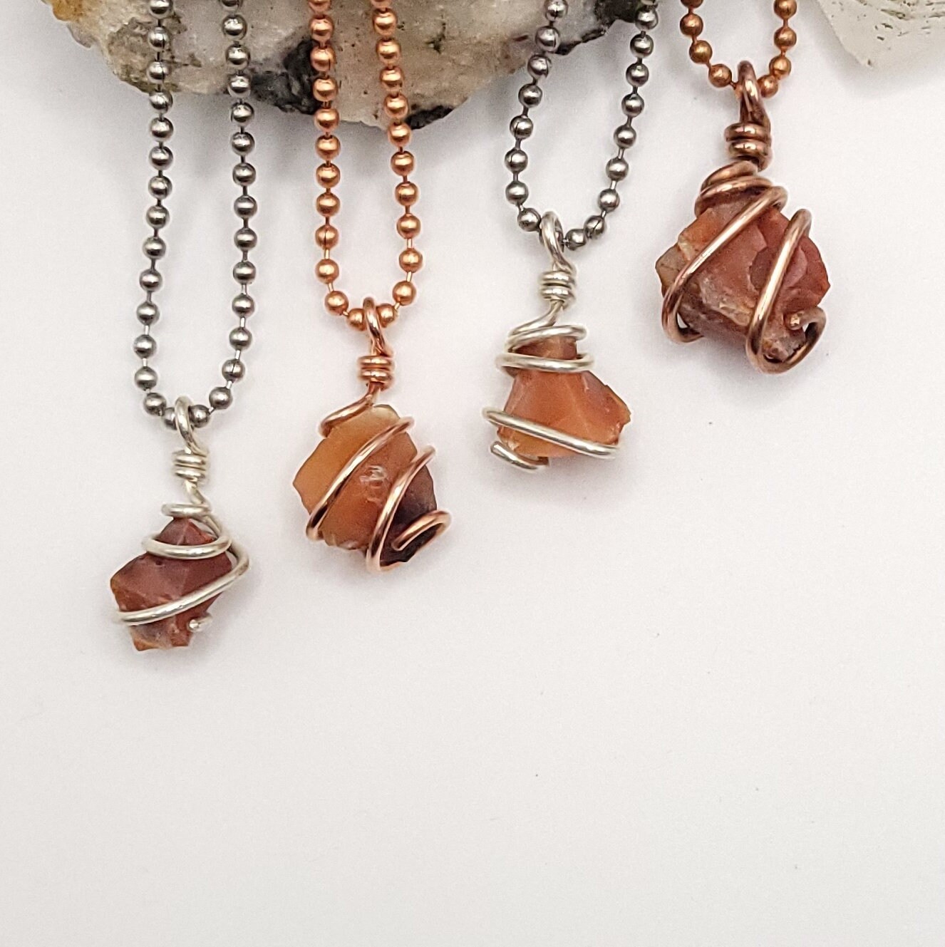 Carnelian Necklace, Wire Wrapped Carnelian Pendant, Crystals For Creativity, Carnelian Crystal Jewelry
