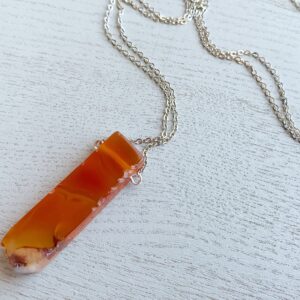 Long Carnelian Necklace Sterling Silver, Gold Filled Love Stone Jewelry, Carnelian Pendant, Red Stone Necklace, Carnelian Pendant Necklace