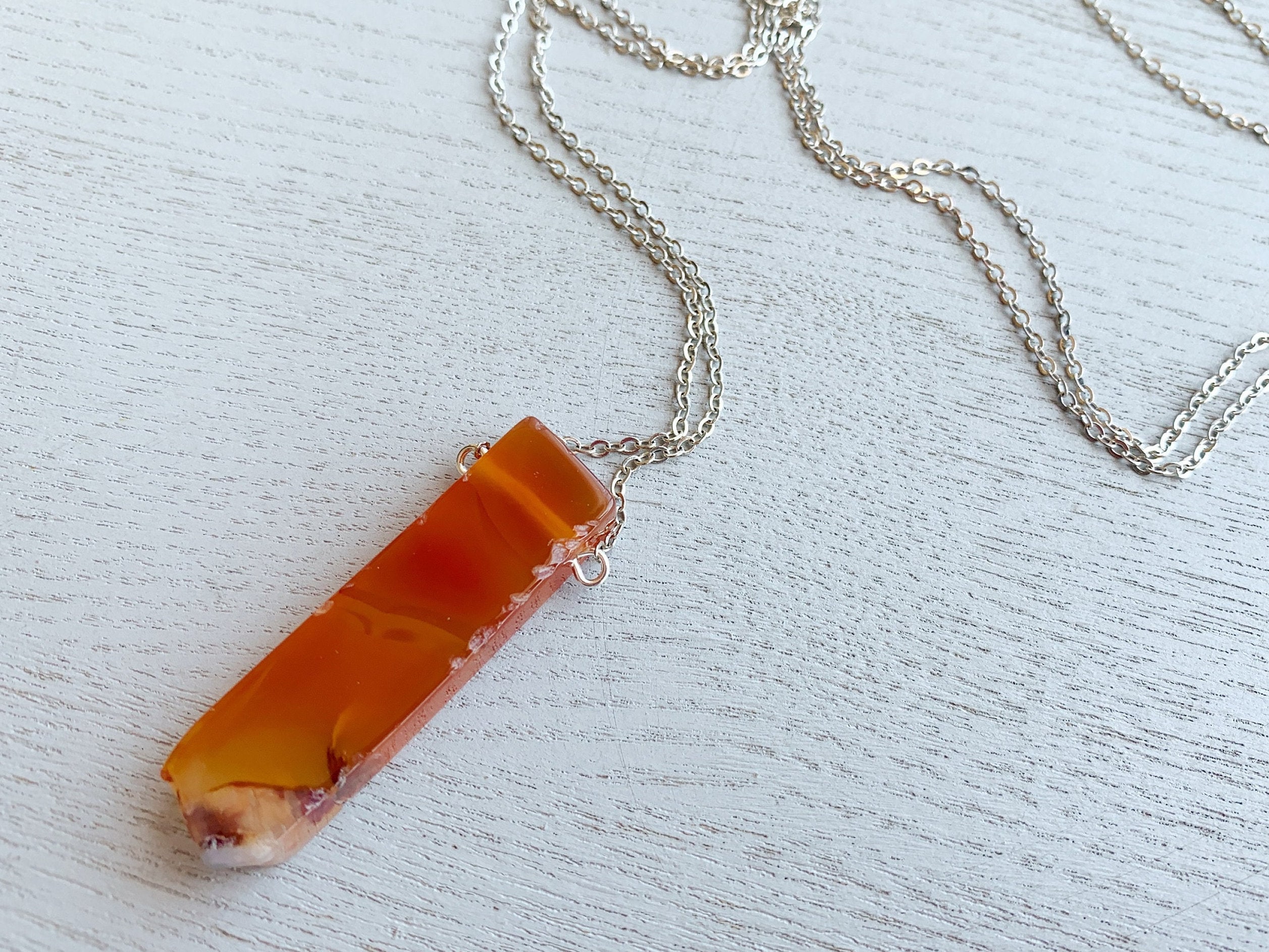 Long Carnelian Necklace Sterling Silver, Gold Filled Love Stone Jewelry, Carnelian Pendant, Red Stone Necklace, Carnelian Pendant Necklace