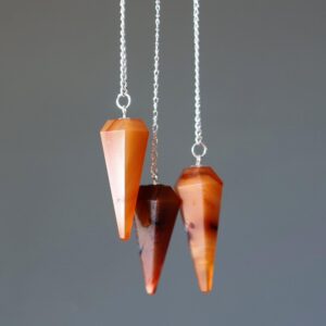 Carnelian Pendulum Relationship Point Dowsing Stone Sterling Silver