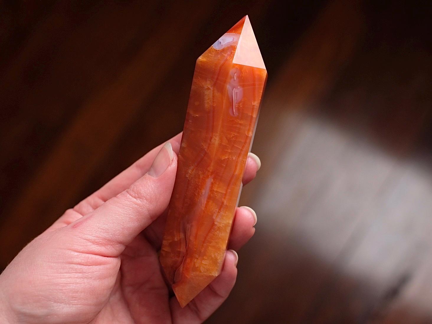 Pretty Carnelian Dt Point | Double Terminated Crystal Point