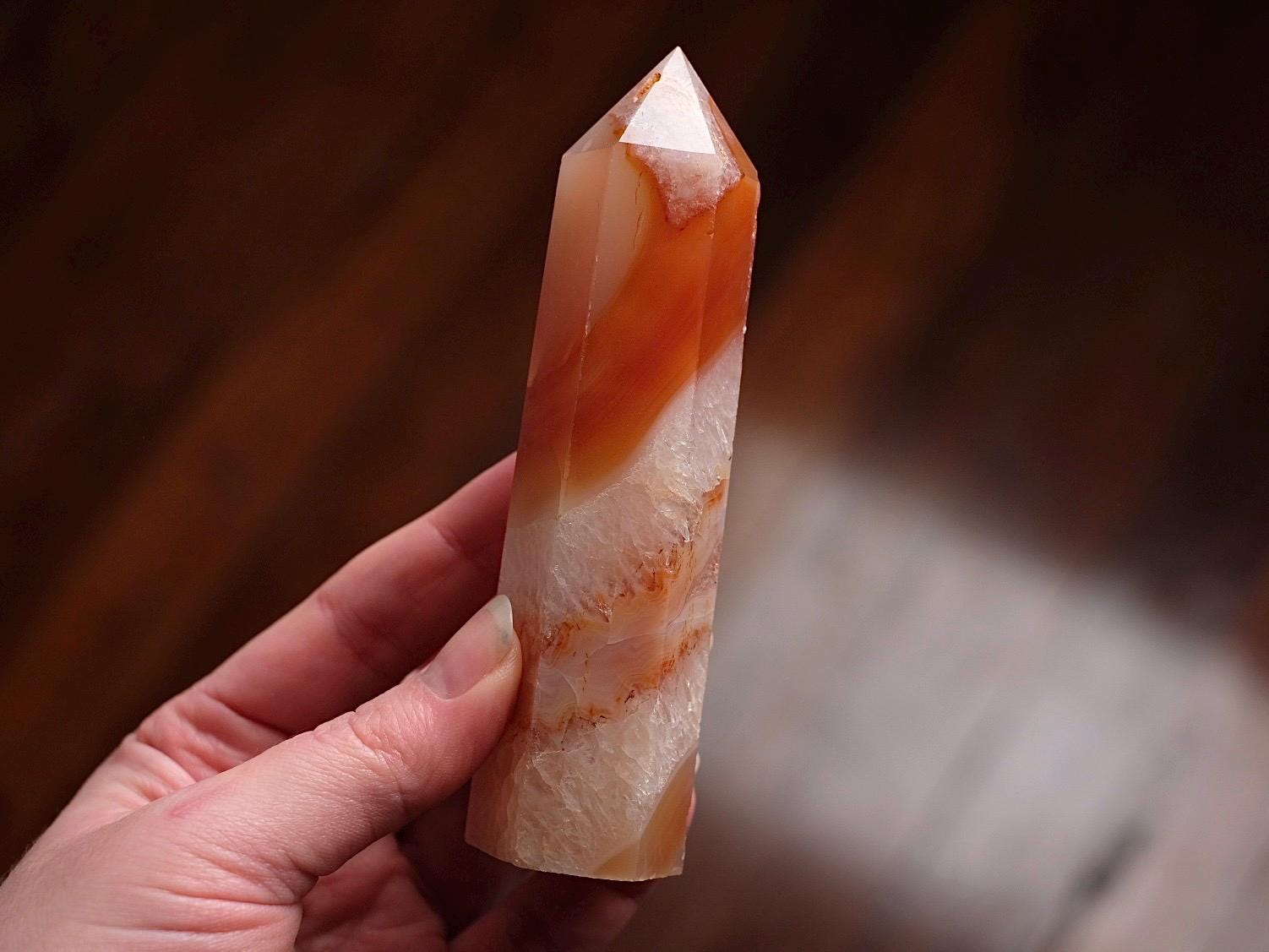 Carnelian + Quartz Tower | Orange Carnelian Crystal Point