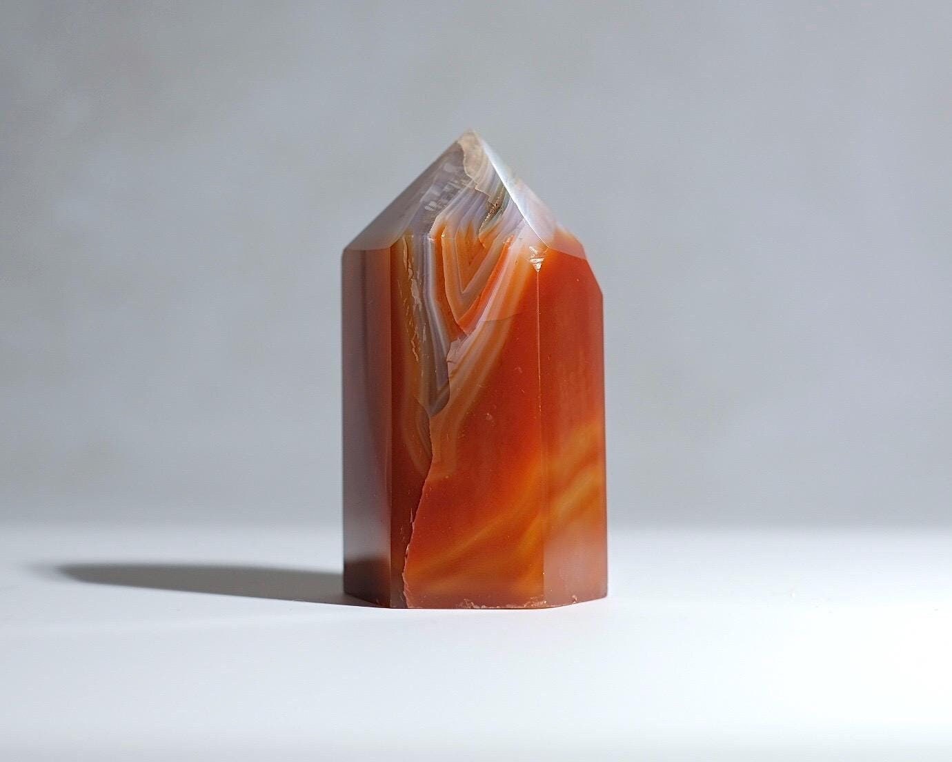 Carnelian Tower | Striped Carnelian Crystal Point