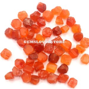 25 Untreated Carnelian Raw Gemstones: Natural Orange Rough Crystals (8-10 MM) 25 Untreated Carnelian Raw Gemstones: Natural Orange Rough Crystals (8-10 MM)