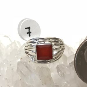 Faceted Carnelian Ring, Size 7 Faceted Carnelian Ring, Size 7