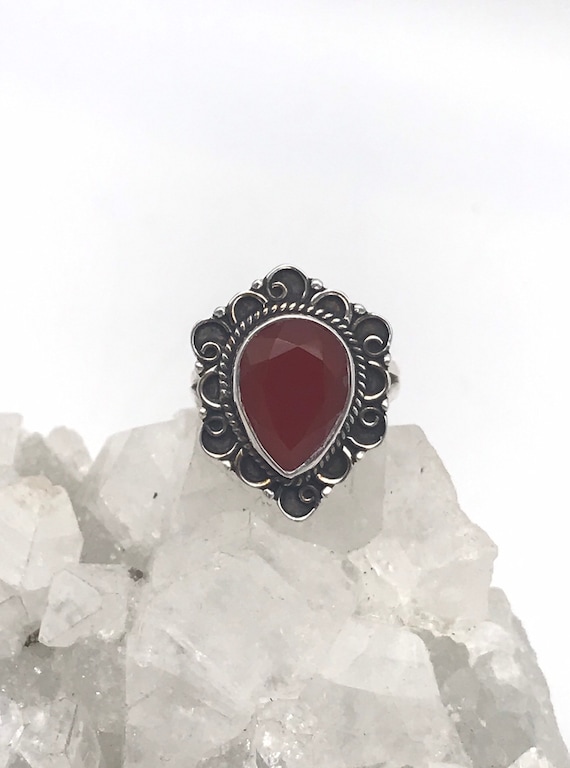 Faceted Carnelian Ring, Size 8 Faceted Carnelian Ring, Size 8