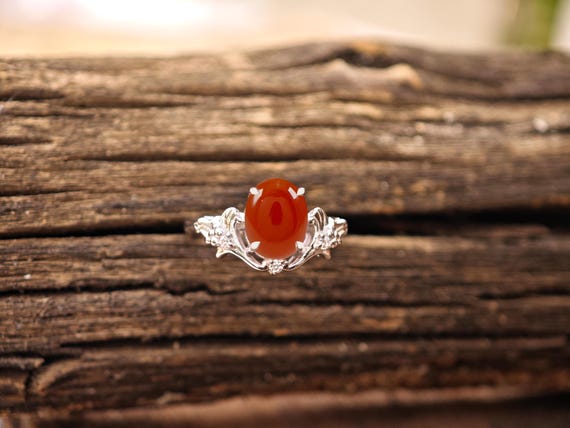 Carnelian Floral Engagement Ring For Women 925 Silver Carnelian Wedding Ring Oval Shape Carnelian Gemstone Bridal Ring Art Deco Floral Ring Carnelian Floral Engagement Ring For Women 925 Silver Carnelian Wedding Ring Oval Shape Carnelian Gemstone Bridal Ring Art Deco Floral Ring