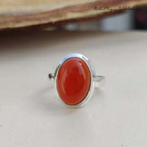 Handmade Carnelian Ring: 925 Sterling Silver Gemstone Jewelry Handmade Carnelian Ring: 925 Sterling Silver Gemstone Jewelry