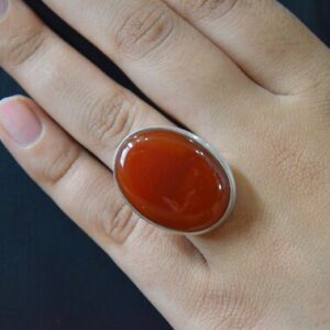 Handmade Carnelian Sterling Silver Ring: Boho Statement Jewelry Handmade Carnelian Sterling Silver Ring: Boho Statement Jewelry