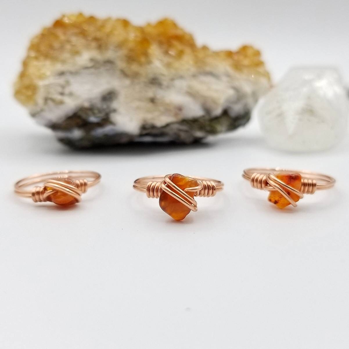 Carnelian Ring In Copper: Creativity & Confidence Crystal Jewelry