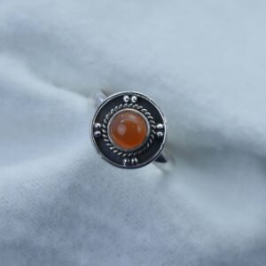 Red Carnelian 925 Sterling Silver Round Shape Gemstone Ring Red Carnelian 925 Sterling Silver Round Shape Gemstone Ring