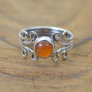 Red Carnelian 925 Sterling Silver Gemstone Jewelry Dainty Ring Red Carnelian 925 Sterling Silver Gemstone Jewelry Dainty Ring