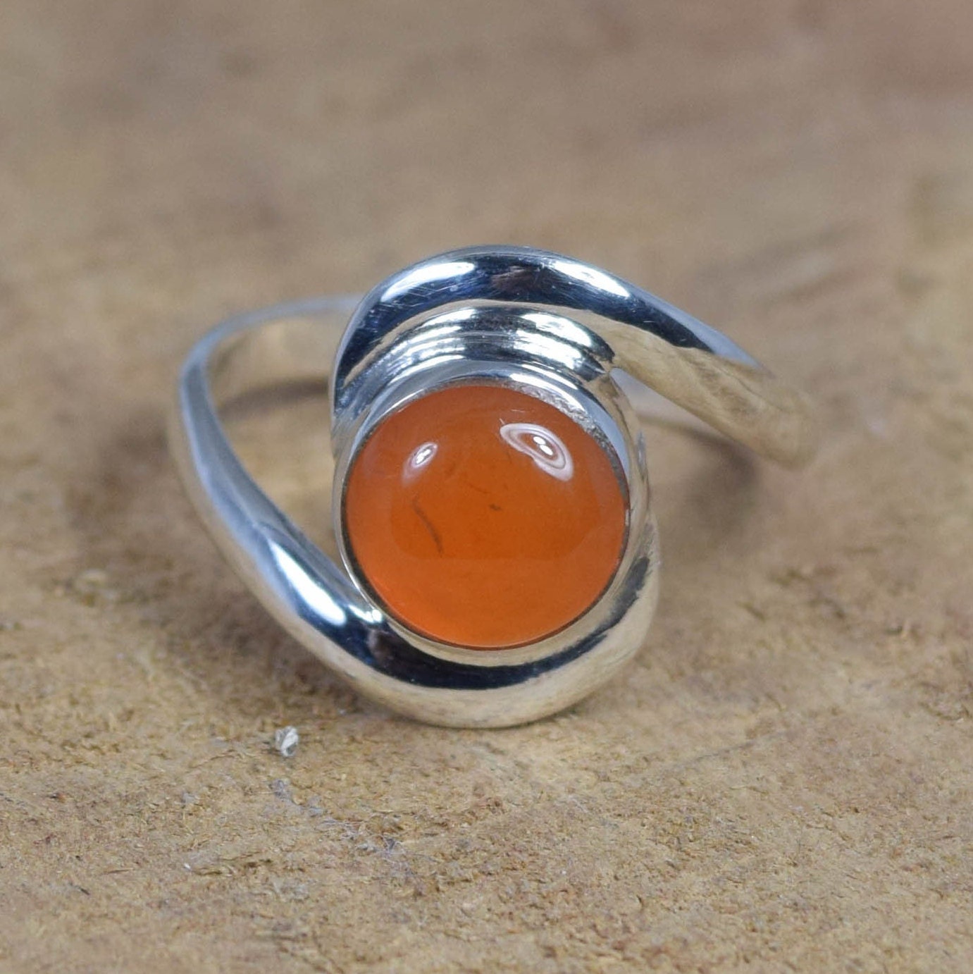 Red Carnelian Sterling Silver Ring: August Birthstone Jewelry