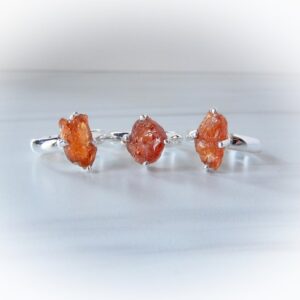 Carnelian Rings Sterling Silver • Raw Stone Carnelian Rings • Red Orange Stone Rings • Healing Crystal • Gift for Crystal Lover Carnelian Rings Sterling Silver • Raw Stone Carnelian Rings • Red Orange Stone Rings • Healing Crystal • Gift for Crystal Lover