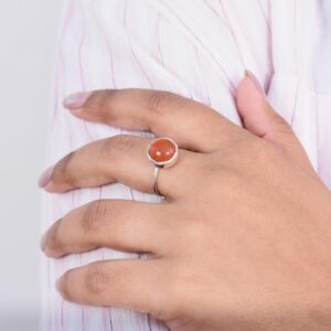 Round Orange Carnelian Silver Ring, Orange Carnelian Jewelry, Jewelry For Girlfriend, Gift For Special Ones, Halloween Silver Ring, Dainty Round Orange Carnelian Silver Ring, Orange Carnelian Jewelry, Jewelry For Girlfriend, Gift For Special Ones, Halloween Silver Ring, Dainty