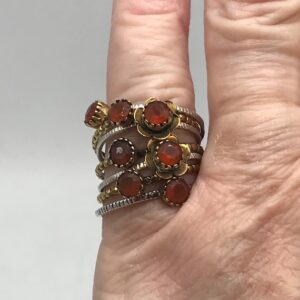 Seven Band Carnelian Ring Size 6 Seven Band Carnelian Ring Size 6
